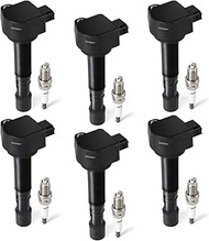 6PCS UF400 Ignition Coils Pack & Iridium Spark Plugs Compatible with Honda Pilot Ridgeline 2006-2008
