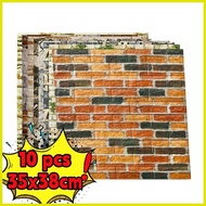 ☜ ♂ ✻ 10pcs 35x38cm rock wood design  PE foam Bricks sticker for Bedroom 3D Wallpaper