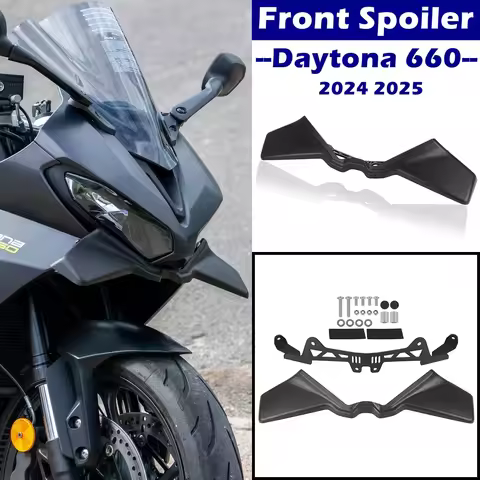 For Daytona 660 Daytona660 2024 2025 Downforce Front Spoiler Naked Aerodynamic Fairing Winglet Kit M