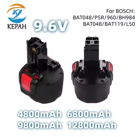 BAT048 9.6V 4800/6800/9800/12800mAh NI-MH Rechargeable Battery Power Tools Battery for Bosch PSR 960