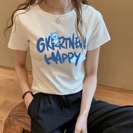 Women's Short-Sleeved T-Shirt Cute Pattern Korean Style Easy To Wear Comfortable It A Cafe Go Shoppi