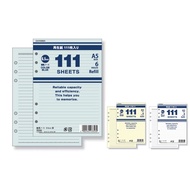 Raymay 6-Hole Horizontal Grid Loose-Leaf Paper A5 Size 111 Pieces in Universal Manual for Handbook D
