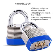 4-NUMBER NUMBER LOCK WITH BODY MADE OF SOLID PLATE STEEL, D8MM HARD STEEL KEYCHAIN