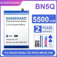 Mobile Phone Battery 5500mAh For Xiaomi Redmi 13C Poco M6 5G C65 BN5Q Good Low-Temperature Performan