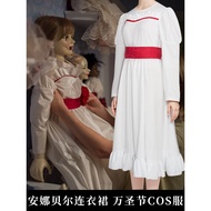 Annabel Halloween cos Costume Adult cosplay Recruiting Ghost Doll Dress Wig Suit