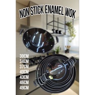 E-Central Enamel Wok 1.2mm Thick /Non Stick Wok/Kuali Viral /Double Handle Wok