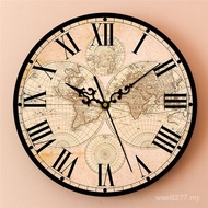 Cross-Border Clock Wall Art Modern World History World Map Map 17th Century Antique Wall Clock Print