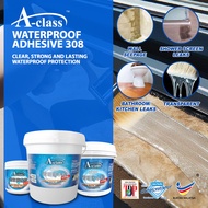 A-CLASS WATERPROOF ADHESIVE 308 TRANSPARENT WATERPROOF GLUE 500G 4KG 10KG GAM KALIS AIR LUTSINAR PAI