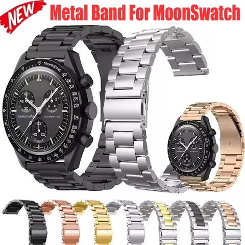 Metal Band For Omega X Swatch Joint MoonSwatch Strap 20mm Stainless Steel Bracelet Business Wristban