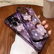 For Realme 12 11 Pro Plus 12+ Lite 12x 11x 5G 10 4G Phone Case Purple Oil Painting Painted Flower Fl