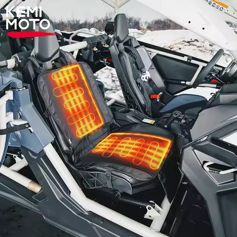 KEMIMOTO UTV Portable 12V Heated Seat Cushion Chair Pad Seat Cover 3 Levels of Heat for Outdoor Spor
