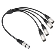 Vis Zinc Alloys 3Pin XLR 1 In 4 Out Female to Male Splitter For Microphones Amplifiers Studio Equipm