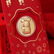 Golden Zodiac Rat year 2020 red packet Au999 gold angpao special packet