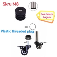 M6 M8 Plastic threaded adjustable stopper / Wheel Roller Furniture Caster Trolley Swivel Roda Perabo