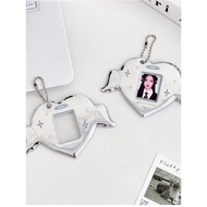 Original Silver Heart Wings Card Holder 3 3 cm 7 7 cm Small Card Holder ID Card Holder Star Chasing 
