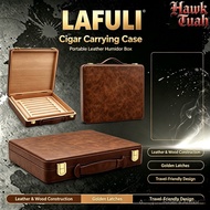 Portable Cigar Box 10 Count Wooden Humidor Case with Tray Slot Cigar Gift Box Clasp Cedar Storage Tr