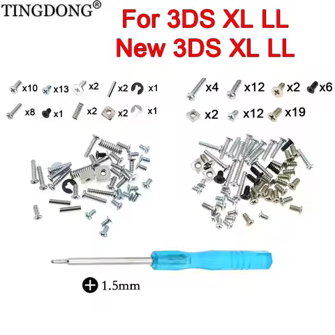Screw kit for repair For 3DS XL LL ,New 3DS LL XL Game Console Shell Full Set Screws,screwdriver