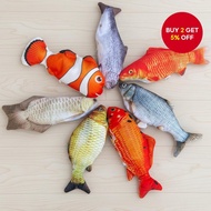 Plush Electric Fish Toy Simulated Jumping Moving Clownfish  Mainan Ikan Elektrik Mewah Simulasi Ikan