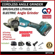 Q9 QET21AG Li-ion BRUSHLESS LITHIUM CORDLESS ANGLE GRINDER 2x 4.0Ah BATTERY ELECTRIC DIY CUTTING MAC