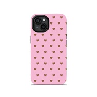 Phone case Applicable iPhone Brown heart-shaped foundation is suitable for iPhone17promax16e Two in 