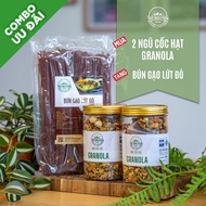 Combo 2 hũ Granola không đường kèm 1 bịch Bún gạo lứt đỏ 500g Tây Nguyên Food – Việt Nam
