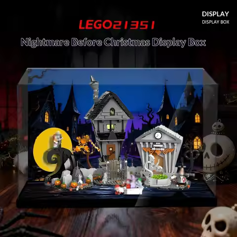 Dustproof Acrylic Display Storage Box for LEGO 21351 Tim Burton The Nightmare Before Christmas