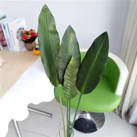 85-105CM Artificial Banana Leaf Plastic Tropical Plant Palm Tree Flower Arrangement Art Material For