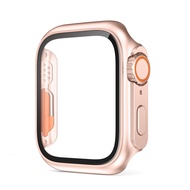 Casing Kaca Tempered 2 dalam 1 40mm 41mm 42mm 38mm 44mm 45mm untuk IWatch Seri 1 2 3 4 5 6 7 8 9 SE 