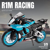 {fdsgtf} 1:9 Scale Yamaha R1M Alloy Motorcycle Model Diecast Car Sound Light Collection Kids Birthd