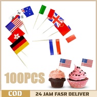 Contents: 100pcs Flag Skewer Decorations, Toothpicks, Flag Toothpicks, Overseas