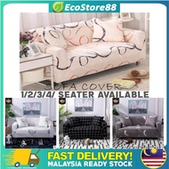 1/2/3/4 Seater Solid Color Sofa Cover Stretch L Shape sarung kusyen Universal Slipcover Seat Cover(Free Foam)