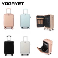 YOGAYET Front Open Lid Luggage Korean Version Lightweight Boarding Luggage 20/22/24/26inch Travel Lock Bag