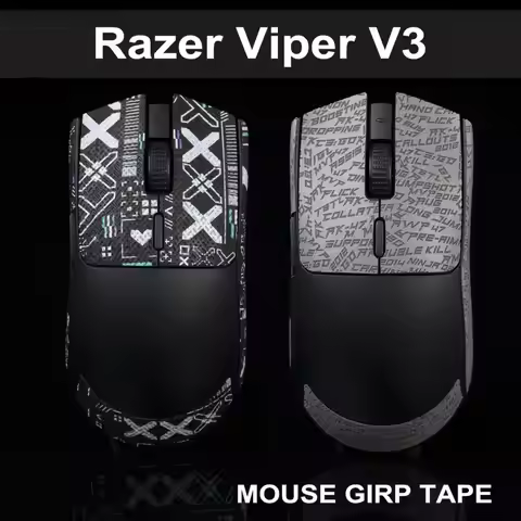 T BTL Gamer Mouse Grip Tape Skate Sticker For Razer Viper V3 Non Slip Lizard Skin Suck Sweat Pre Cut