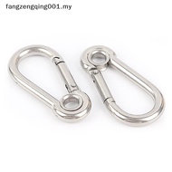 F1MY M4 M5 M6 M7 M8 Stainless Steel Carabiner Carbine Snap Hook with Eyelet Spring Bule Key Ring f1m