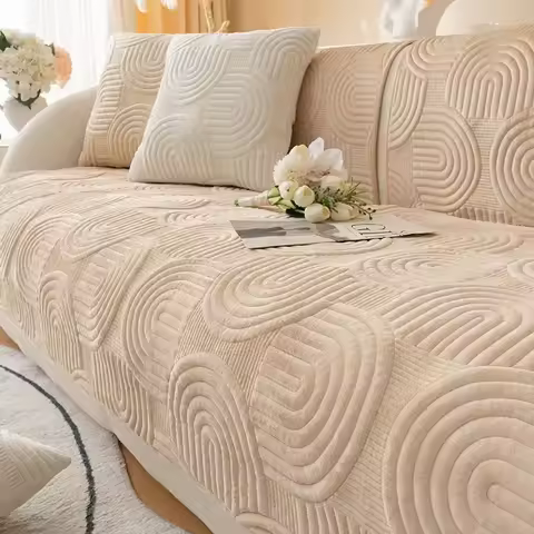 Cream Style Egyptian Velvet Sofa Cushion New Model2025All-Season Non-Slip Cushion Sofa Cover Wholesa