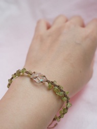 | MC |高頻高透亮閃靈鑽橄欖石編織手環