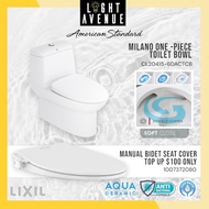 American Standard | Milano One-Piece Toilet Bowl (Add-On Manual Bidet Seat Cover)