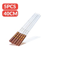 10PCS BBQ SKEWER Reusable Barbecue Skewer Stainless Steel Grilling Kebab Stick Grill Stick BBQ Tools