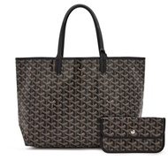 Goyard Black Goyardine Canvas and Chevroches Calfskin Saint Louis PM Tote, 2023