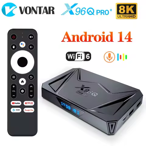 VONTAR X96Q PRO+ 4GB 32GB Android 14 TV Box Allwinner H728 Octa Core 8K@24fps 1000M LAN Wifi6 X96Q P