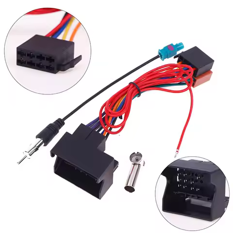 1Set Auto DIY Accessories Car Stereo FM Audio ISO Wiring Harness Cable Radio Antenna Wire Adapte For