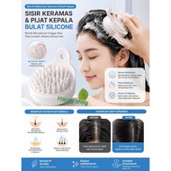 Round Silicone Anti-Dandruff Shampoo Comb Soft Head Massage PP 8.5x7x3.5cm