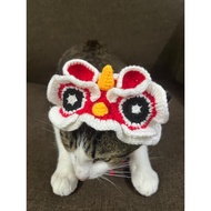 [Ready Stock] Topi Tarian Singa Kucing I Pet Cat Dog Rabbit Lion Dance Costume Chinese New Year Clothes Headwear Hat