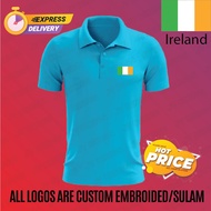 WONDERFUL IRELAND FLAG EMBROIDERY (SULAM) DESIGN 200GSM TAILORED COLLAR SHIRT