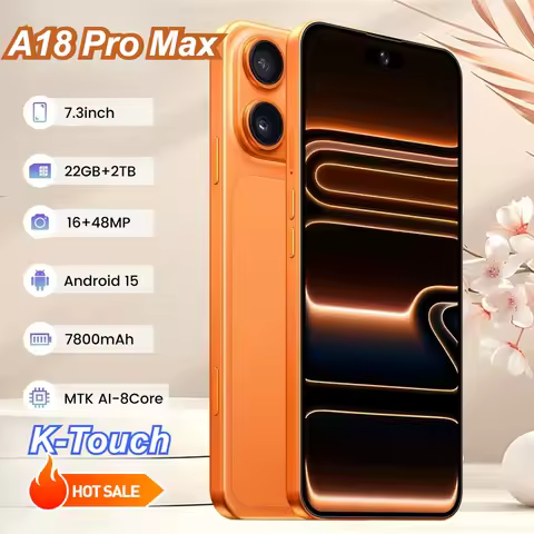 K-Touch Smartphone Android For A18 Pro Max 5G Cell Phone Mobile Phones 7.3 Inch Full Display 22GB RA