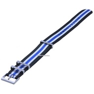 Ratio NATO19 Black and Blue Nylon 22mm Watch Strap