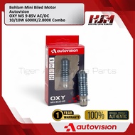 Mini Motorcycle Light Bulb BiLED M5 H2 H6 T19 9-85V AC/DC 10/10W 6000K/2800K 1 Leg AUTOVISION Oxy Or