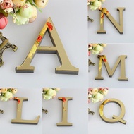 UPSTOP 26 Letters Wall Sticker, Valentine's Day Mirror Acrylic Alphabet Decoration, Crafts Gold DIY Mural  Mirror Letters Wall Stickers Wedding Birthday Party