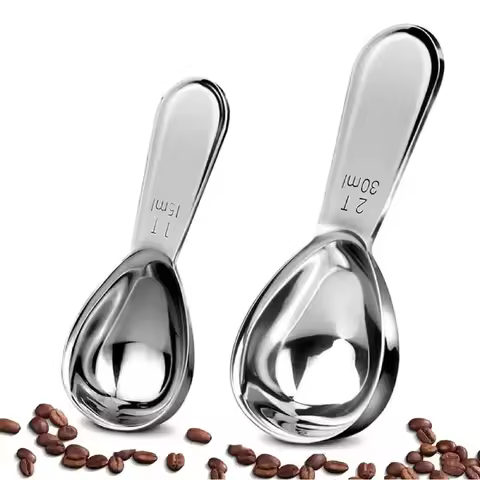 15/30ML Stainless Steel Coffee Scoops Tablespoon Coffee Measure Spoon for Ground Coffee Loose Tea Su
