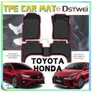 (Upgraded TPE) TPE Car Mat Car Carpet Karpet Kerete TPE compatible for Vios 2019 CITY GN2 WRV 2023 C